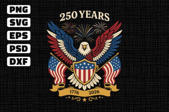 250 Years Eagle Fireworks: A Patriotic Design Asset