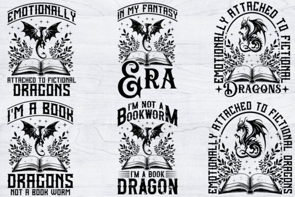 8 Fantasy Book T-Shirt Design Bundle: Instant Creative Assets
