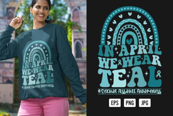 April Teal T-Shirt Design: A Powerful Visual Asset for Awareness