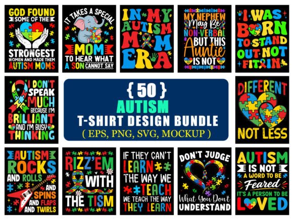 Autism Awareness T-Shirt Design Bundle: A Creative Resource for Meaningful Visual Communication
