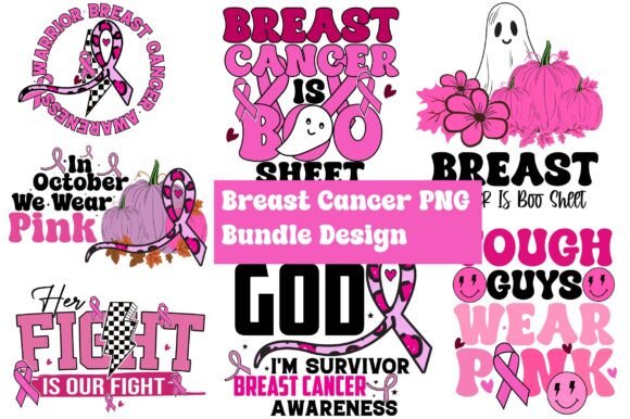 Breast Cancer PNG Bundle Design: 8 Versatile Assets for Impactful Projects