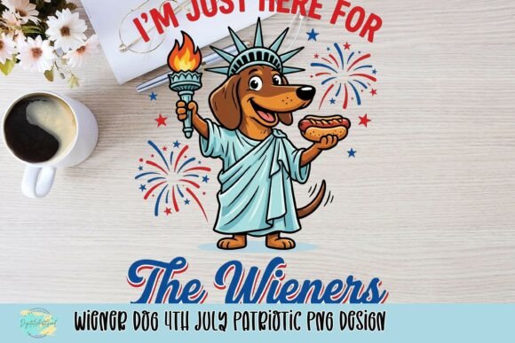 Celebrate with a Wiener Dog 4th July Patriotic PNG Design