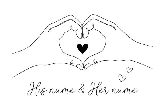 Couple Heart Hands Line Art: A Minimalist Symbol of Connection