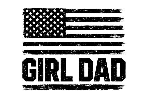 Girl Dad American Flag Design: A Patriotic Visual Asset