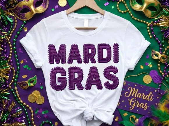 Girly Lacey Ruffle Mardi Gras Tshirt Design: A Festive Graphic Asset