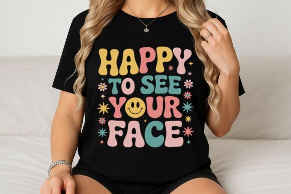 Happy to See Your Face Retro Design: A Burst of Vintage Charm