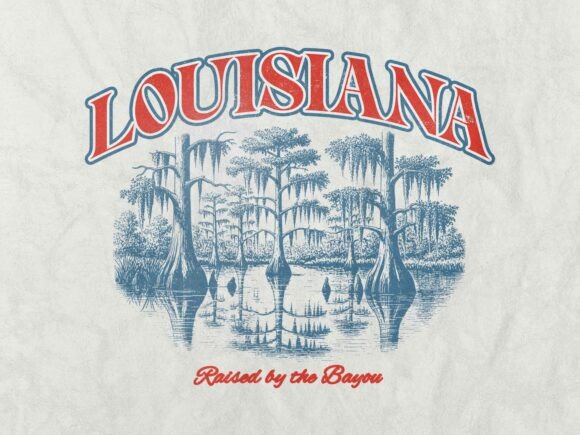 Louisiana Vintage Retro T-Shirt Design: A Designer's Asset