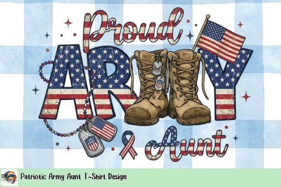 Patriotic Army Aunt T-Shirt Design: A Graphic Designer's Asset