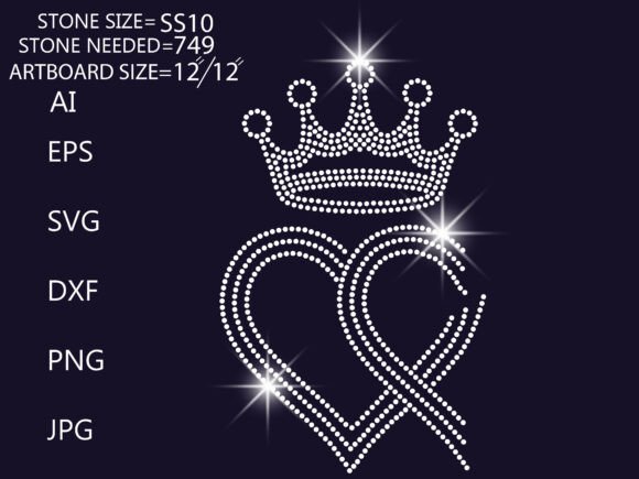 Rhinestone Crown and Heart Design: A Sparkling Asset for Modern Branding