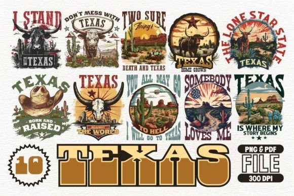 Texas T-Shirt Design Bundle: Elevate Your Merchandise