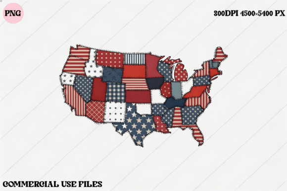 USA Patchwork Flag Map: A Modern Graphic Design Asset