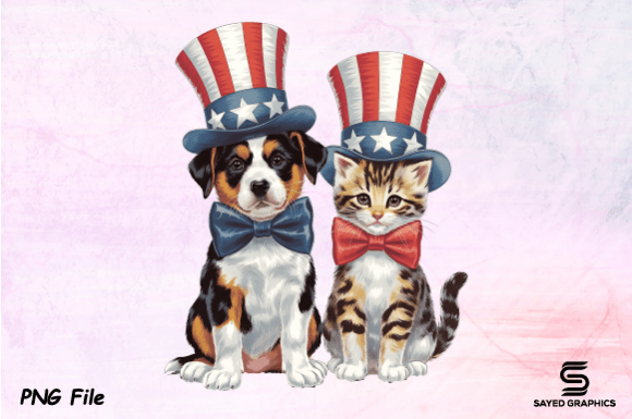 Vintage Pet Graphics for Patriotic Design Projects