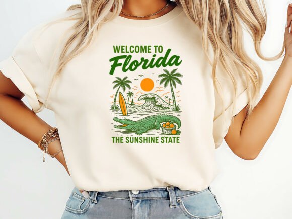 Welcome to Florida Summer T-Shirt Design: Retro Beach Vibes